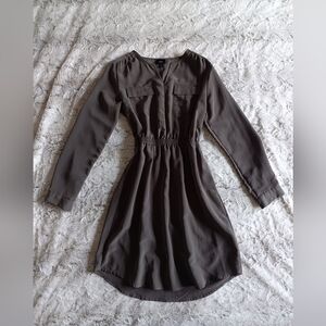 Mossimo Supply Co Gray V-Neck Long Sleeve Sundress